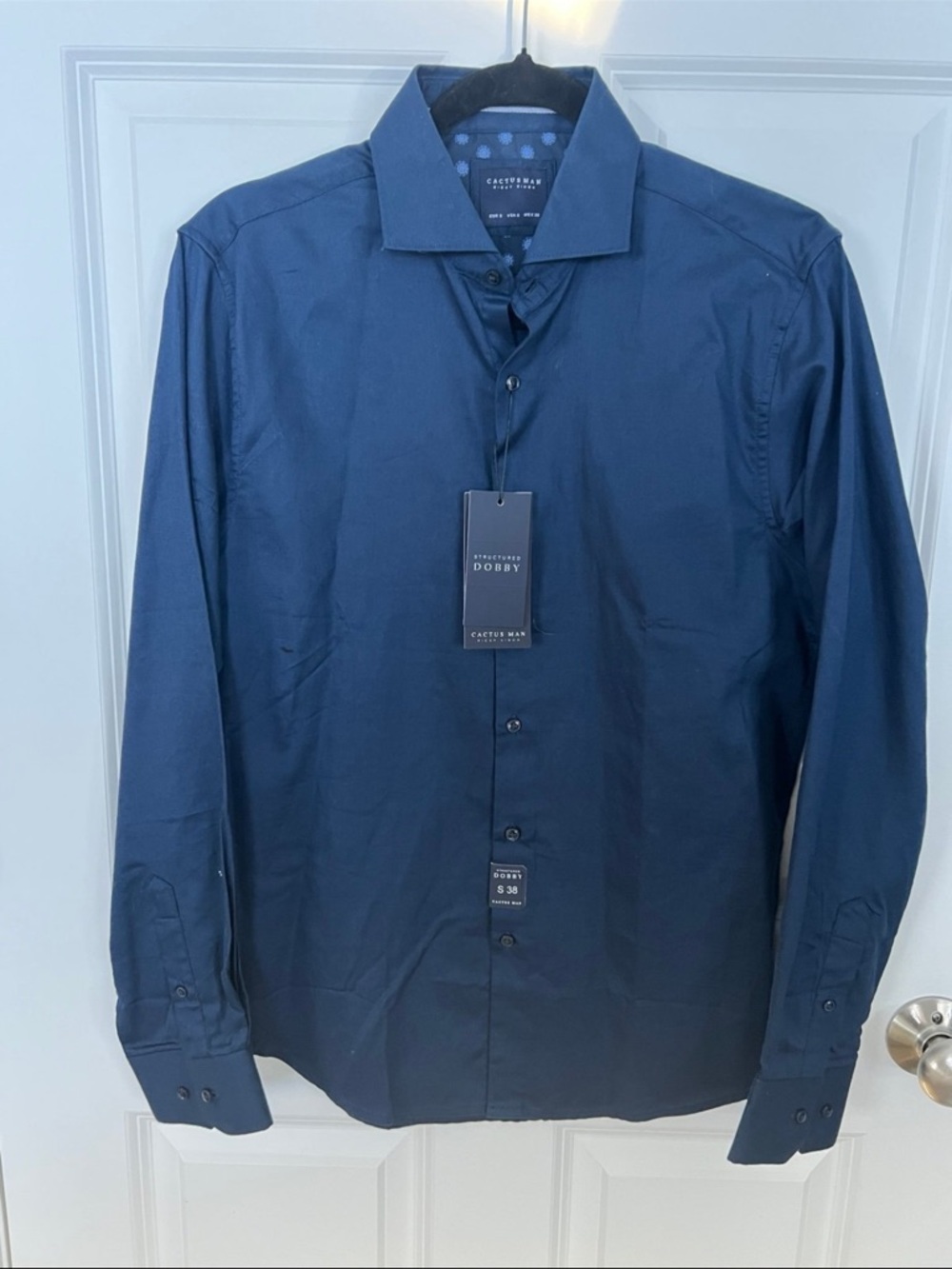 Cactus navy blue long-sleeve dress shirt